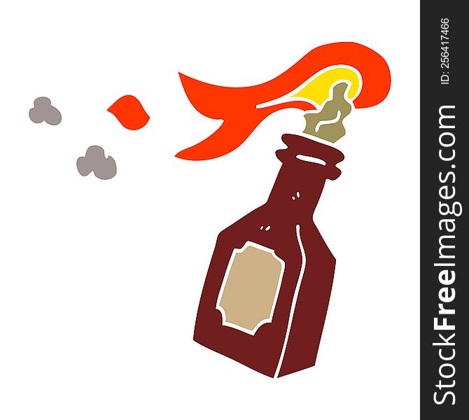 cartoon doodle molotov cocktail