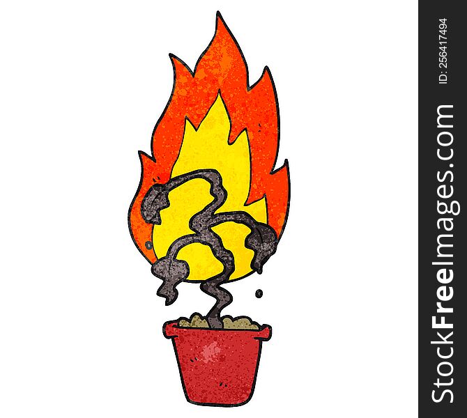 texture cartoon burning plant