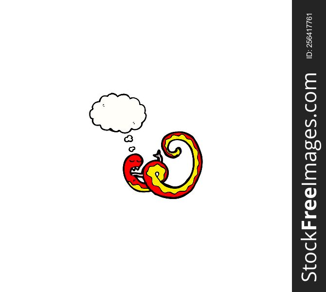 Snake With Thought Bubble Cartoon