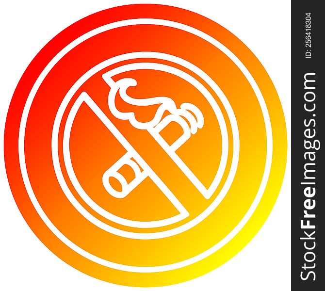 no smoking circular icon with warm gradient finish. no smoking circular icon with warm gradient finish