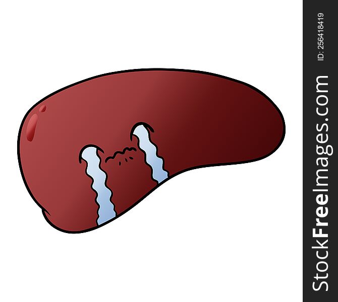 cartoon liver crying. cartoon liver crying