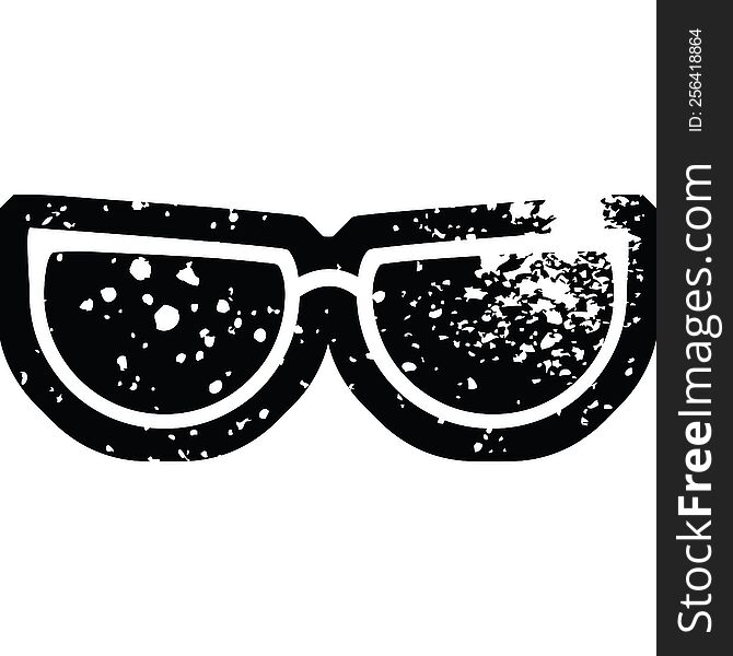 Distressed effect spectacles graphic vector illustration Icon. Distressed effect spectacles graphic vector illustration Icon