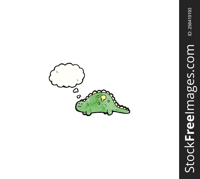 Friendly Dinosaur With Thought Bubble