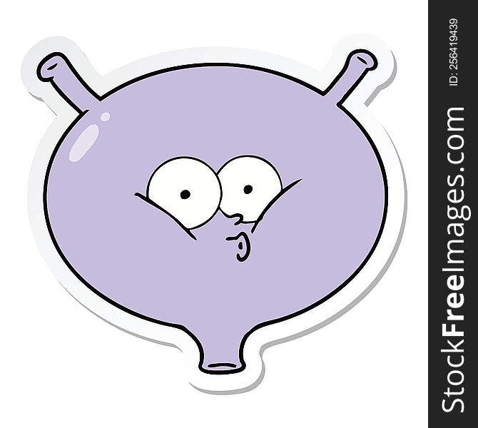 sticker of a cartoon bladder