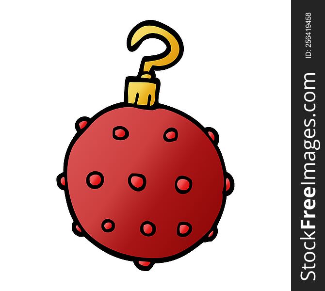 cartoon doodle red bauble