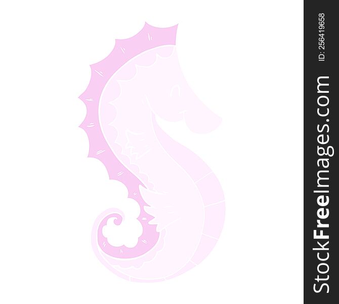 flat color style cartoon sea horse
