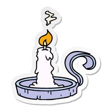 Sticker Cartoon Doodle Of A Candle Holder And Lit Candle Stock Photos Sticker Cartoon Doodle Of A Candle Holder And Lit Candle Stock Photos