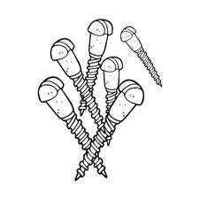Black And White Cartoon Screws Stock Photos