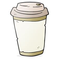 Cartoon Take Out Coffee Royalty Free Stock Photos