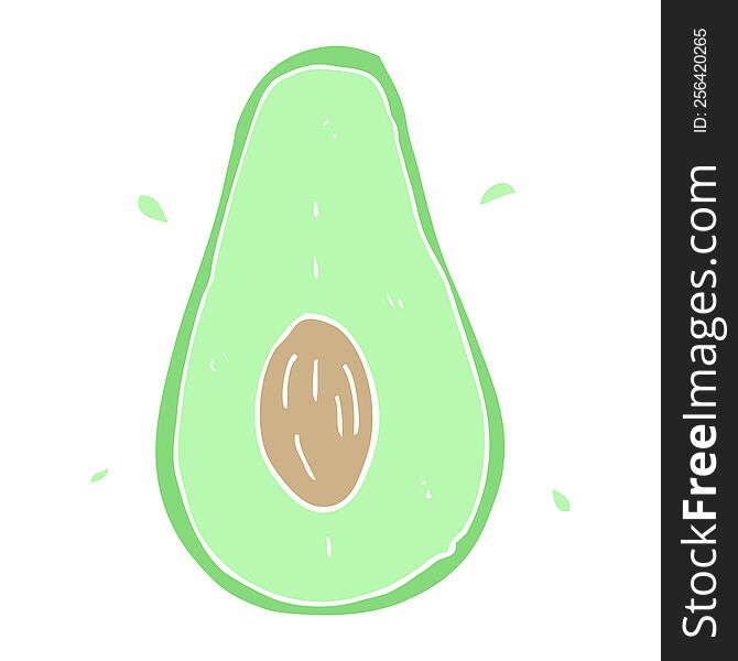 flat color illustration of avocado. flat color illustration of avocado