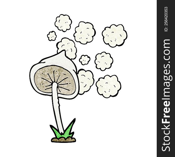 freehand textured cartoon mushroom
