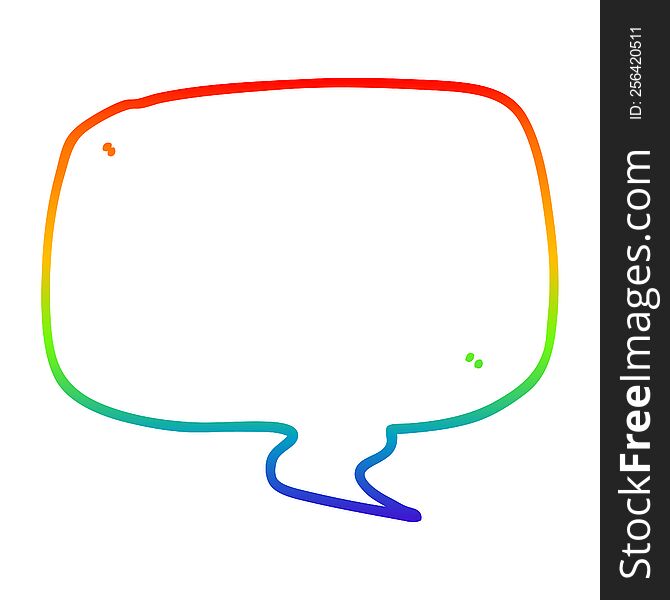 Rainbow Gradient Line Drawing Cartoon Speech Bubble
