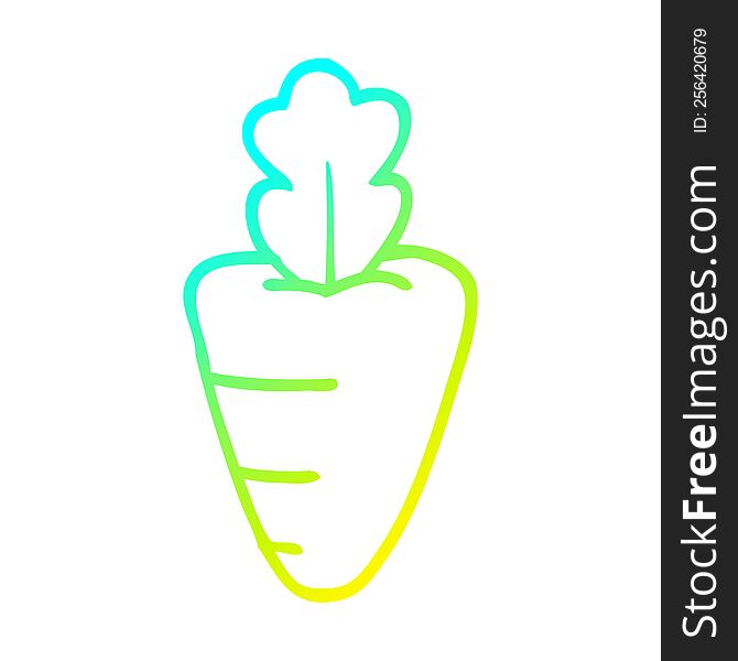 Cold Gradient Line Drawing Cartoon Healthy Carrot