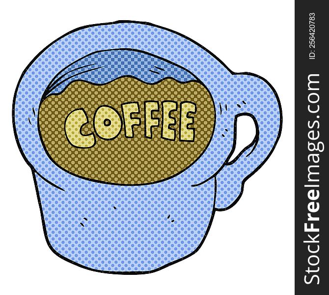 freehand drawn cartoon coffee mug