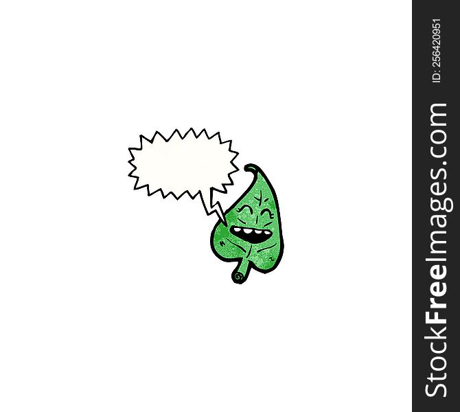 Leaf With Speech Bubble Cartoon
