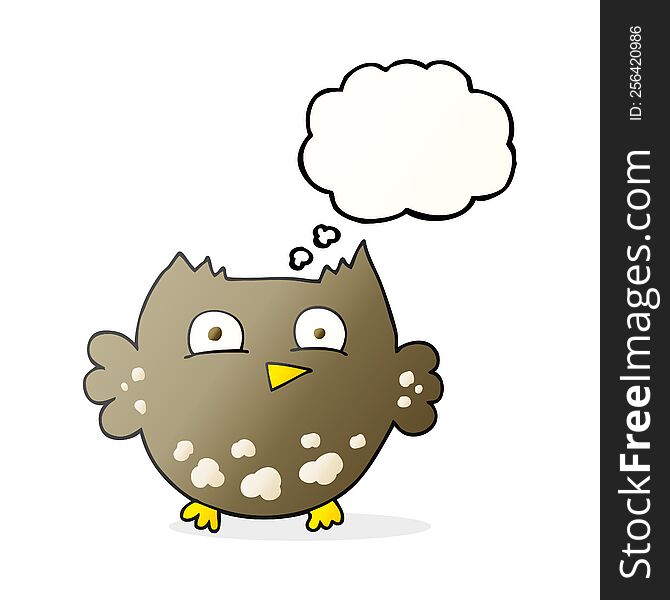 Thought Bubble Cartoon Little Owl