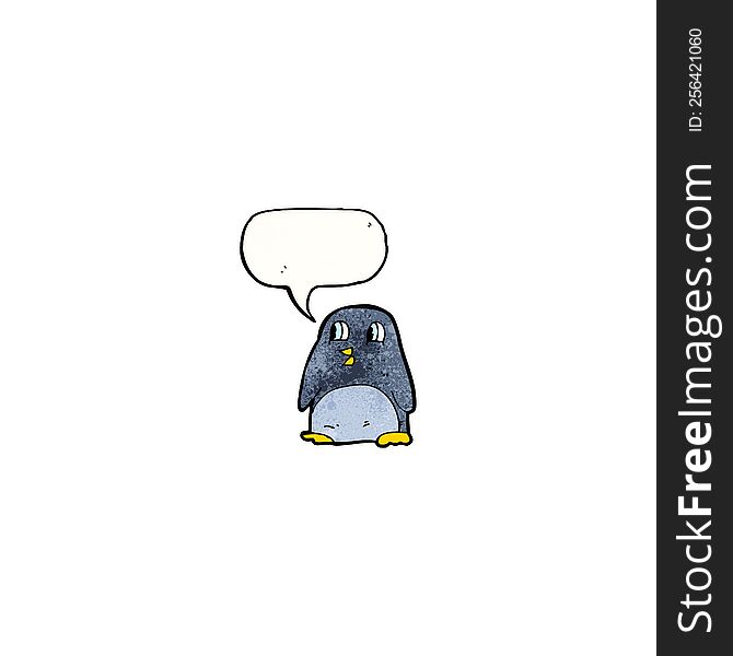 cartoon retro penguin