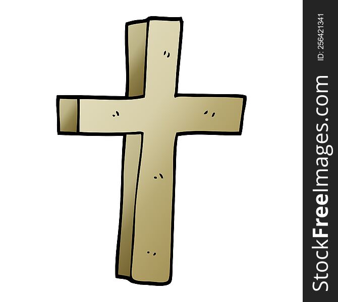 Cartoon Doodle Wooden Cross