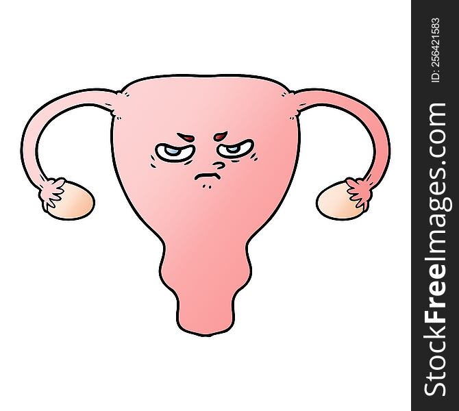 cartoon angry uterus. cartoon angry uterus