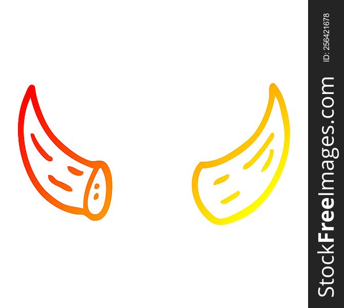 warm gradient line drawing of a cartoon horns