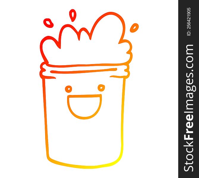 Warm Gradient Line Drawing Cartoon Happy Drinks