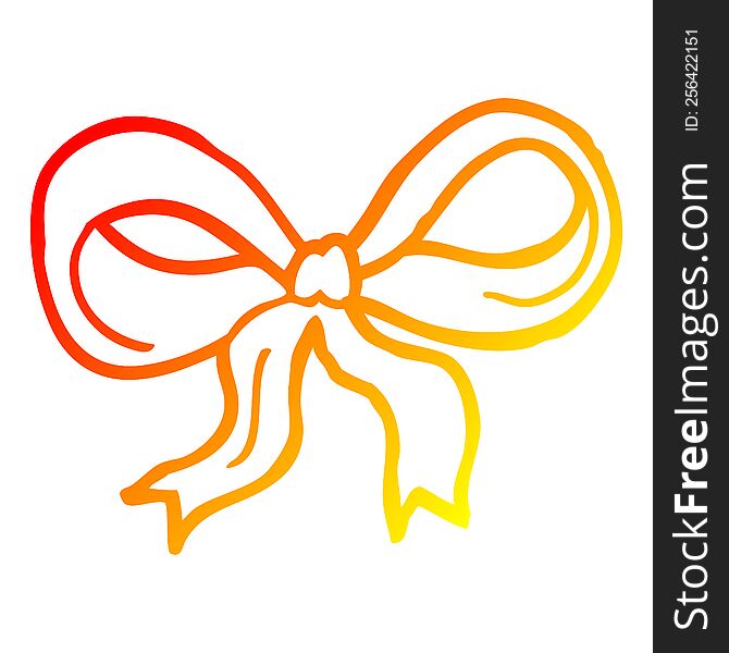 Warm Gradient Line Drawing Cartoon Decorative Bow