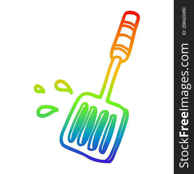 rainbow gradient line drawing of a kitchen spatula tool