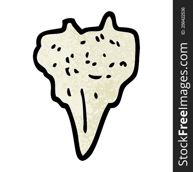 Grunge Textured Illustration Cartoon Dog Tooth