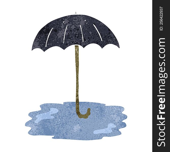 Retro Cartoon Wet Umbrella
