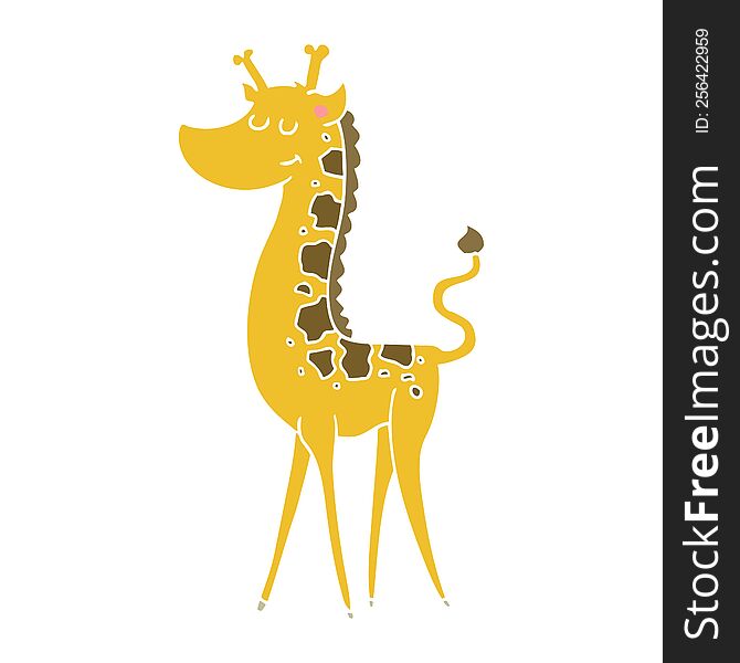 flat color style cartoon giraffe