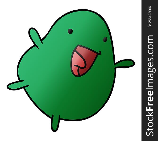 gradient cartoon illustration kawaii cute happy bean. gradient cartoon illustration kawaii cute happy bean