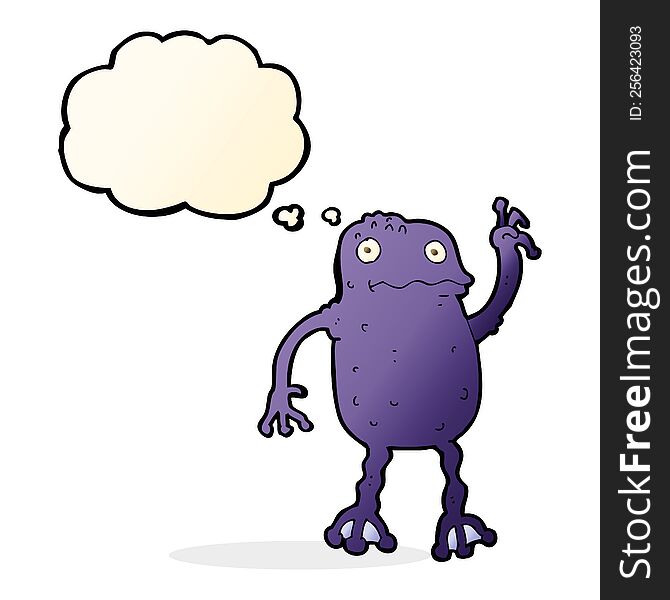 cartoon poisonous frog with thought bubble