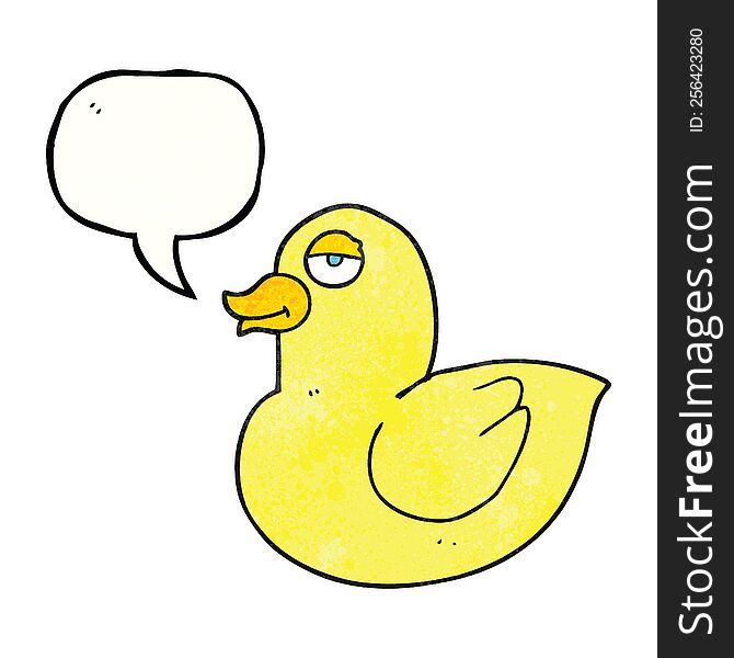 speech bubble textured cartoon duck