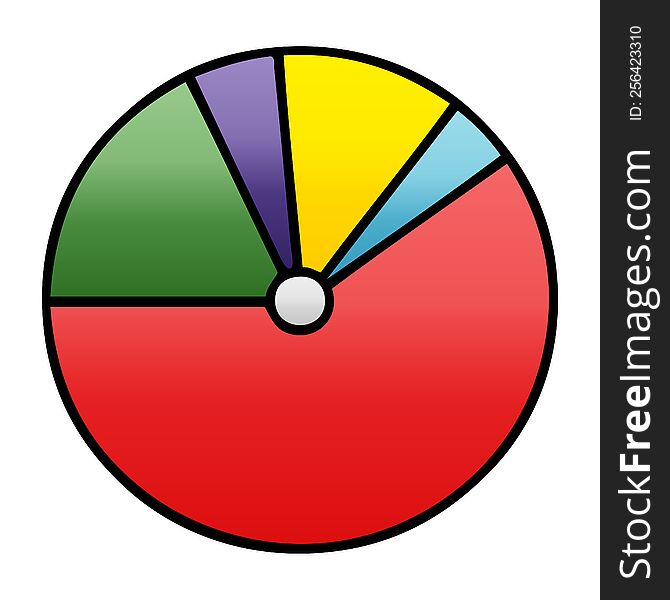 gradient shaded cartoon of a pie chart