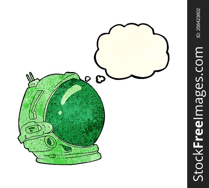 Cartoon Astronaut Helmet With Thought Bubble