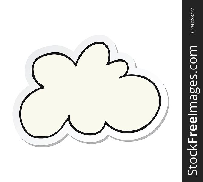 Sticker Of A Cartoon Decorative Cloud Symbol