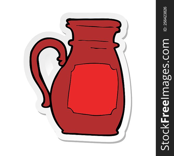 sticker of a cartoon jug