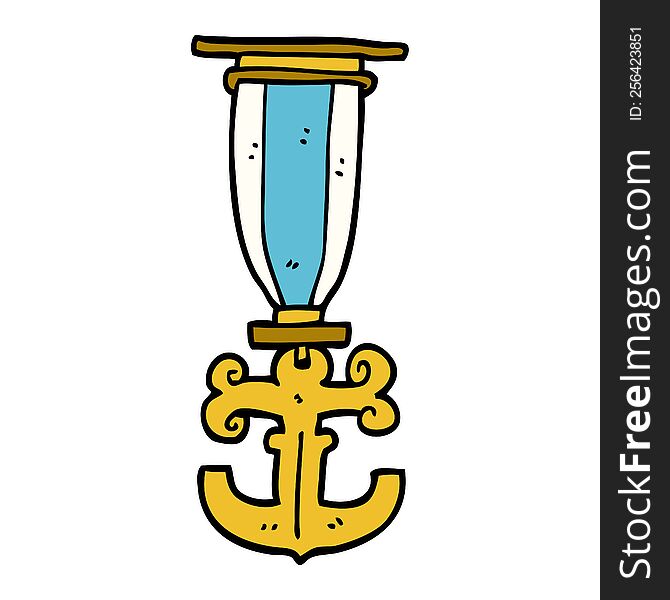 cartoon doodle sailor medal