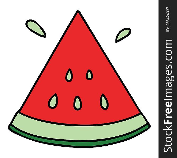 hand drawn quirky cartoon watermelon. hand drawn quirky cartoon watermelon