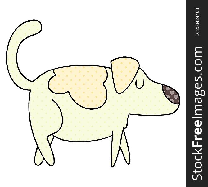 Quirky Comic Book Style Cartoon Dog