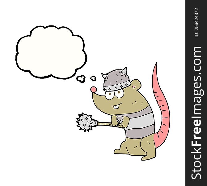 Thought Bubble Cartoon Rat Warrior