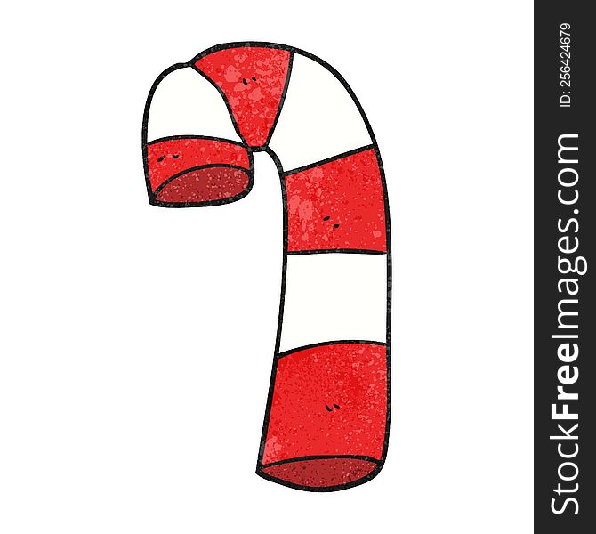 freehand textured cartoon candy cane