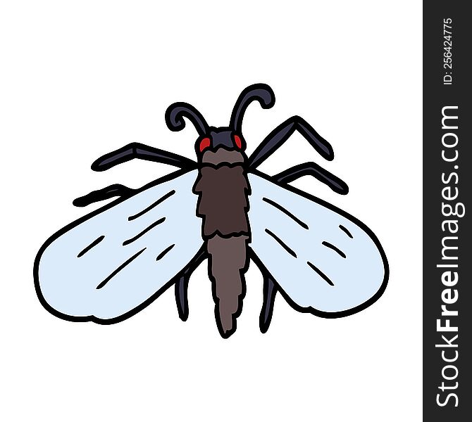 cartoon doodle fly