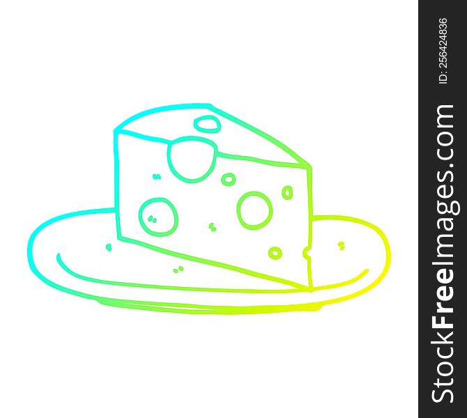 Cold Gradient Line Drawing Cartoon Cheese