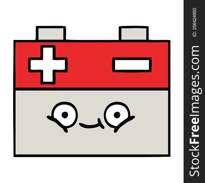 cute cartoon of a car battery. cute cartoon of a car battery