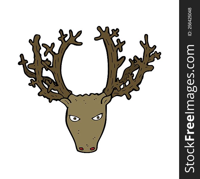 cartoon stag head