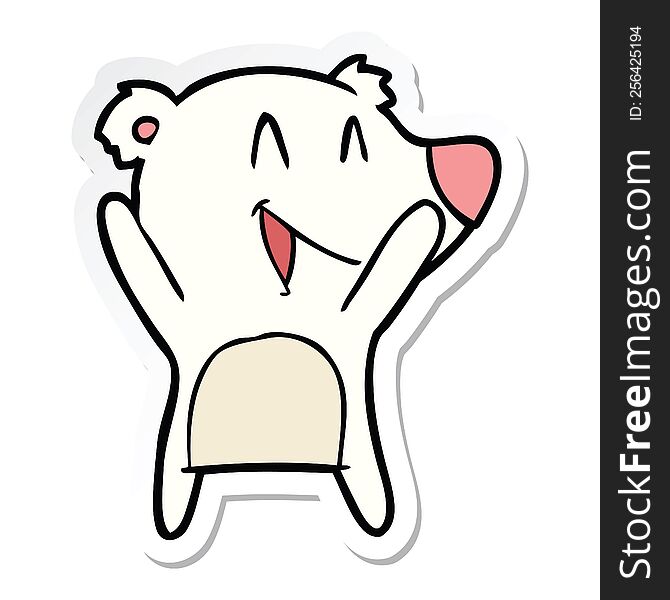 Sticker Of A Laughing Polar Bear Cartoon