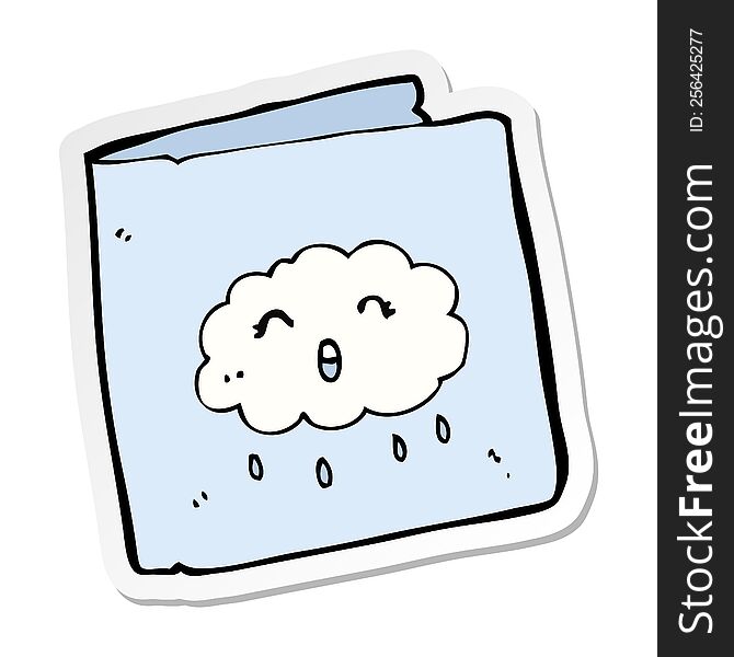 sticker of a cartoon card with cloud pattern