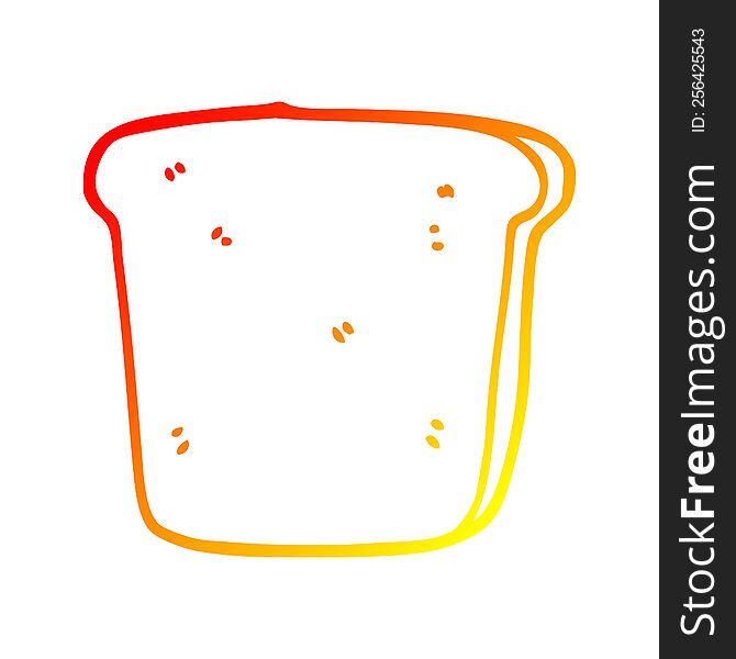 Warm Gradient Line Drawing Cartoon Slice Of Bread