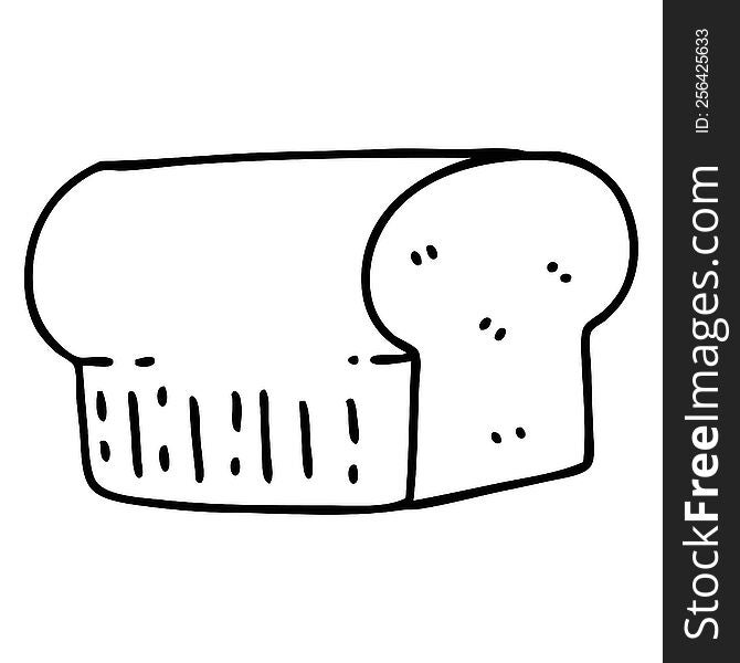 line doodle loaf of wholegrain bread. line doodle loaf of wholegrain bread